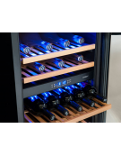 Cantinetta vetrina vino professionale doppia temperatura +5° +10°C / +10° +18°C da 31 bottiglie - cm 49,3x63,5x84h