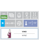 Vetrina refrigerata bassa per vino - capacità 28 bottiglie - refrigerazione Roll-Bond con ventilatore +4° +18°C - cm 43x47,3x83h