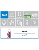 Cantina vino refrigerata - colore marrone - 80 bottiglie - refrigerazione Roll-Bond con ventilatore +7°/+18°C - mm 595x660x1845h