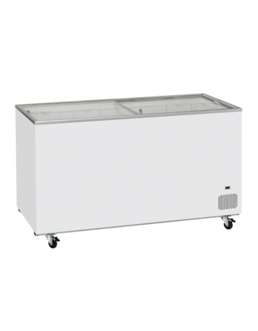 Congelatore a pozzetto con top in vetro scorrevole Rea, 2 cesti, capacità Lt 500 - refrigerazione statica - cm 155,4x63,5x86,3h
