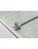 Congelatore a pozzetto con top in vetro scorrevole Rea, 2 cesti, capacità Lt 500 - refrigerazione statica - cm 155,4x63,5x86,3h