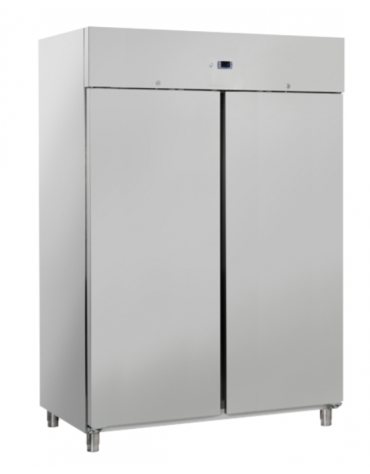 Armadio refrigerato GN2/1 due porte in acciaio inox - refrigerazione ventilata -2°/+8°C - Classe C - cm 138x84x209h