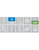 Armadio refrigerato GN2/1 inox con 3 porte a vetri - refrigerazione ventilata -2°/+8°C - Classe E - cm 210x82x205h