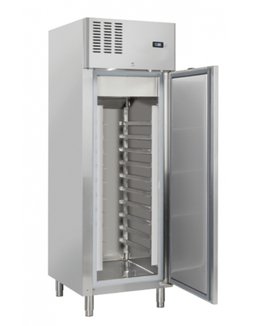 Armadio congelatore EURONORM inox - per 10 teglie pasticceria cm 60x40 - refrigerazione ventilata +2°/+8°C - cm 70x82x205h