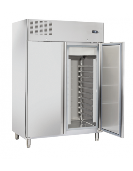 Armadio refrigerato EURONORM inox 2 porte, ventilato +2°/+8°C - per 20 teglie pasticceria cm 60x40 - cm 140x82x205h