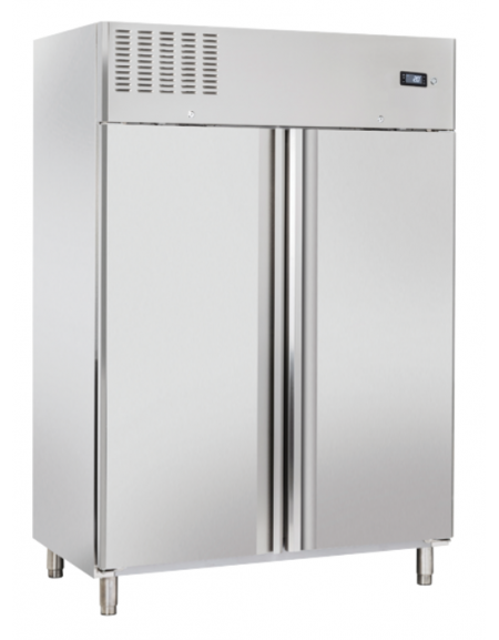 Armadio congelatore EURONORM inox 2 porte, ventilato +2°/+8°C - per 20 teglie pasticceria cm 60x40 - cm 140x82x205h