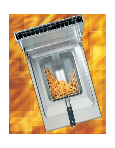 Friggitrice a gas 1 vasca pulita Lt 17 con controllo elettronico Meelting-Scambiatori di calore esterni alla vasca-cm 40x70x90h
