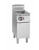 Friggitrice a gas 1 vasca pulita Lt 17 con controllo elettronico Meelting-Scambiatori di calore esterni alla vasca-cm 40x70x90h