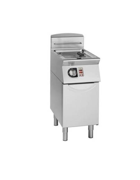 Friggitrice a gas 1 vasca pulita Lt 17 con controllo elettronico Meelting-Scambiatori di calore esterni alla vasca-cm 40x70x90h