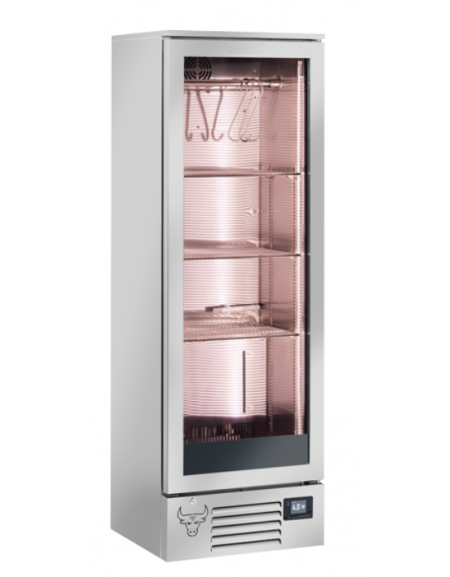 Frollatore carne verticale in acciaio inox AISI 304 - capacità Lt. 138  - refrigerazione ventilata +2°/+10°C - cm 60x54,5x90h