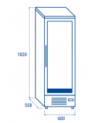 Frollatore carne verticale in acciaio inox AISI 304 - capacità Lt. 138  - refrigerazione ventilata +2°/+10°C - cm 60x54,5x90h