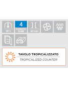 Tavolo refrigerato congelatore negativo 2 porte con alzatina in acciaio inox - refrigerazione ventilata - cm 135x70x95h
