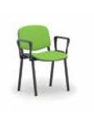 Sedia fissa attesa conferenza telaio in acciaio verniciato in colore nero o grigio a sezione ovale con due braccioli 