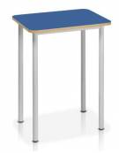 BANCO SCOLASTICO QUADRATO, STRUTTURA METALLICA IN TUBO TONDO ,PIANO SUPERIORE IN LEGNO CM 60x60x76h