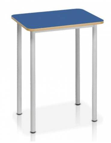 BANCO SCOLASTICO QUADRATO, STRUTTURA METALLICA IN TUBO TONDO ,PIANO SUPERIORE IN LEGNO CM 60x60x76h