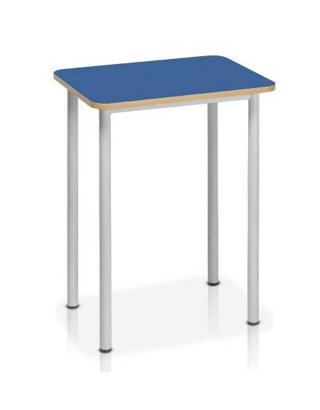 BANCO SCOLASTICO QUADRATO, STRUTTURA METALLICA IN TUBO TONDO ,PIANO SUPERIORE IN LEGNO CM 60x60x76h