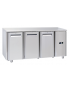 Tavolo GN1/1 refrigerato in acciaio inox 3 porte con motore remoto (escluso) refrigerazione ventilata -2°/+8°C- cm 165,5x70x85h