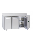 Tavolo GN1/1 refrigerato in acciaio inox 3 porte, ventilato -2°/+8°C, con alzatina e motore remoto (escluso) - cm 165,5x70x95h