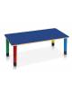 TAVOLINO RETTANGOLARE PER SCUOLA MATERNA - GAMBE IN POLIPROPILENE COLORATO - CM 130X65X52H