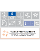 Tavolo GN1/1 refrigerato inox 2 porte a vetro con alzatina e motore remoto (escluso) - ventilato +3°/+10°C - cm 122,2x70x95h