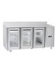 Tavolo GN1/1 refrigerato inox 2 porte a vetro con alzatina e motore remoto (escluso) - ventilato +3°/+10°C - cm 165,5x70x95h