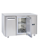 Tavolo GN1/1 congelatore in acciaio inox 2 porte con motore remoto (escluso) - ventilato -22°/-18°C- cm 122,2x70x85h