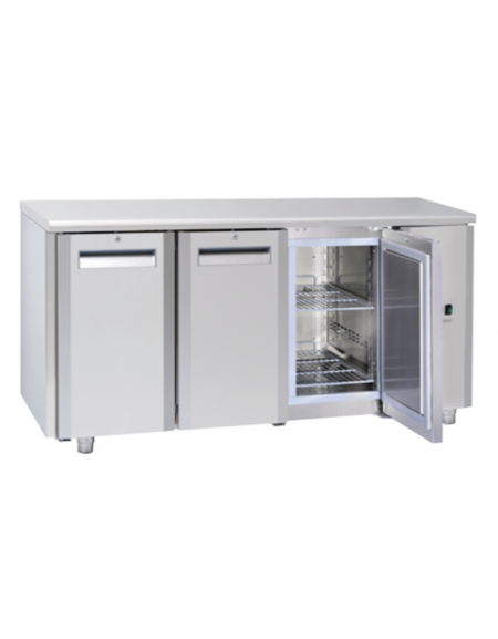 Tavolo GN1/1 congelatore in acciaio inox 3 porte con motore remoto (escluso) - ventilato -22°/-18°C- cm 165,5x70x85h