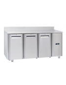 Tavolo GN1/1 congelatore inox 3 porte con alzatina e motore remoto (escluso) - ventilato -22°/-18°C - cm 165,5x70x95h