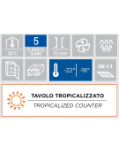 Tavolo GN1/1 congelatore inox 3 porte con alzatina e motore remoto (escluso) - ventilato -22°/-18°C - cm 165,5x70x95h