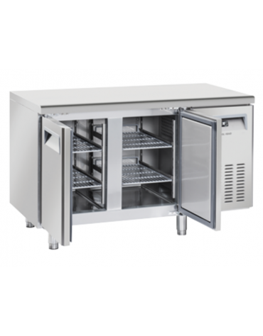 Tavolo congelatore snack in acciaio inox - 4 ripiani regolabili - refrigerazione ventilata -22°/-18°C - Classe E - 135x60x85h