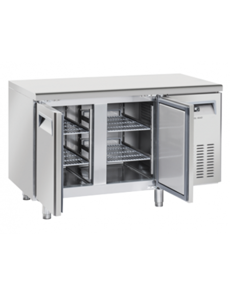 Tavolo congelatore snack in acciaio inox - 4 ripiani regolabili - refrigerazione ventilata -22°/-18°C - Classe E - 135x60x85h