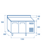 Tavolo congelatore snack inox con alzatina - 4 ripiani regolabili - refrigerazione ventilata -22°/-18°C - Classe E - 135x60x95h