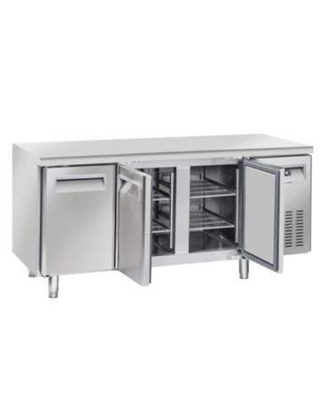 Tavolo congelatore snack in acciaio inox - 6 ripiani regolabili - refrigerazione ventilata -22°/-18°C - Classe E - 180x60x85h