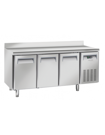 Tavolo congelatore snack inox con alzatina - 6 ripiani regolabili - refrigerazione ventilata -22°/-18°C - Classe E - 180x60x95h