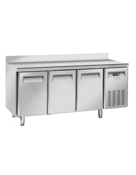 Tavolo congelatore snack inox con alzatina - 6 ripiani regolabili - refrigerazione ventilata -22°/-18°C - Classe E - 180x60x95h