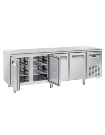 Tavolo congelatore snack in acciaio inox - 8 ripiani regolabili - refrigerazione ventilata -22°/-18°C - Classe E - 225x60x85h