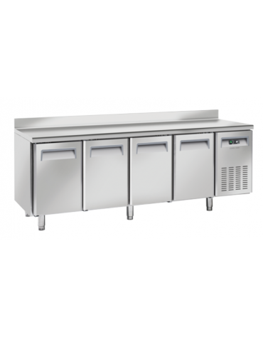 Tavolo congelatore snack inox con alzatina - 8 ripiani regolabili - refrigerazione ventilata -22°/-18°C - Classe E - 225x60x95h