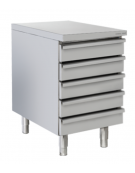 Cassettiera neutra per conservazione impasti in acciaio inox - capacità Lt. 123 - cm 52,5x80x85h