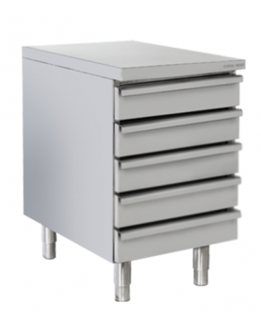 Cassettiera neutra per conservazione impasti in acciaio inox - capacità Lt. 123 - cm 52,5x80x85h