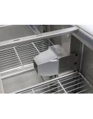 Saladette refrigerata GN1/1 inox con top pizza in granito - 3 porte - refrigerazione statica +0°/+8°C - cm 136,5x70x87h