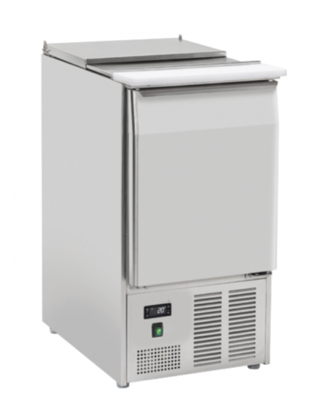 Saladette refrigerata GN1/1 con top inox apribile - 1 sportello - refrigerazione statica +0°/+8°C - cm 45x70x88h