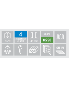 Saladette refrigerata GN1/1 con top inox - 1 sportello - refrigerazione statica +0°/+8°C - cm 45x70x87,8h
