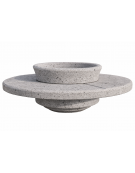 PANCHINA TONDA IN CEMENTO CON FIORIERA CENTRALE - COLORE GRIGIO PIETRA - DIAMETRO ESTERNO CM  170