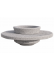 PANCHINA TONDA IN CEMENTO CON FIORIERA CENTRALE - COLORE GRIGIO PIETRA - DIAMETRO ESTERNO CM  170