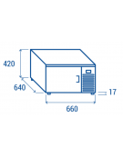Abbattitore da banco GN2/3 in acciaio inox - capacità 3 teglie - temperatura -38°/+10°C - cm 66x64x43,7h