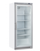 Armadio refrigerato bianco in ABS - Lt. 600 - porta in vetro - cornice e maniglia colore acciaio - cm 77,5x79,7x190h