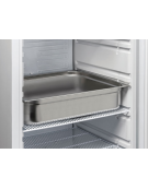 Armadio refrigerato bianco in ABS - Lt. 600 - porta in vetro - cornice e maniglia colore acciaio - cm 77,5x79,7x190h