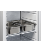 Armadio refrigerato bianco in ABS - Lt. 600 - porta in vetro - cornice e maniglia colore acciaio - cm 77,5x79,7x190h