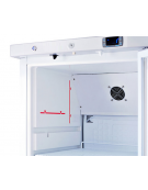 Armadio refrigerato bianco in ABS - Lt. 600 - porta in vetro - cornice e maniglia colore acciaio - cm 77,5x79,7x190h