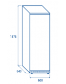 Armadio congelatore bianco in ABS e interno in termoformato con 13 ceste - statico -23°/-18°C  - cm 77,5x72,9x190h